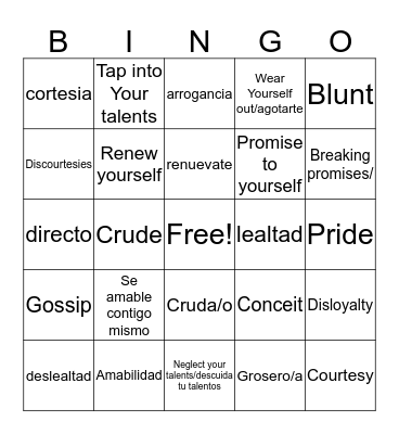 7 Habits Bingo Card