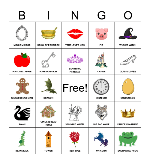 Fairy Tale Bingo Card