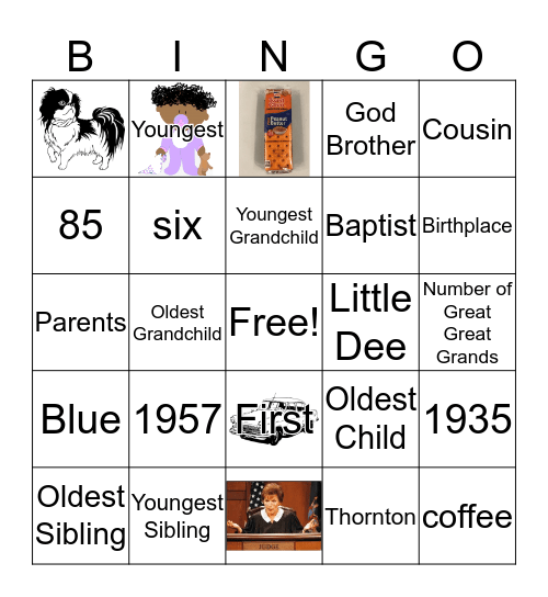 Dorothy's 85th Birthday Bingo Card