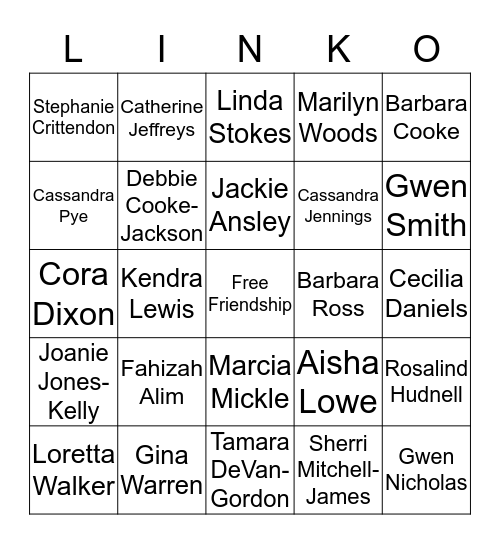 Get to know your Link sisters Bingo Card