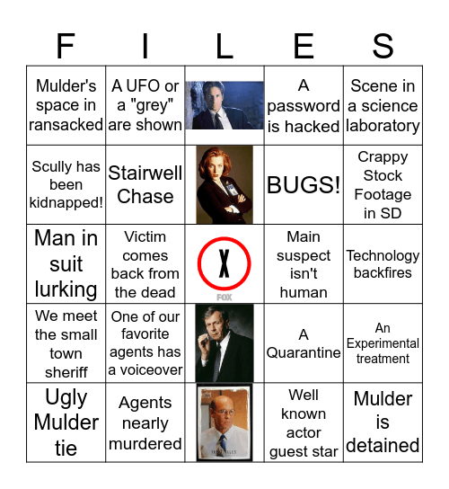 The X Files Bingo  Bingo Card