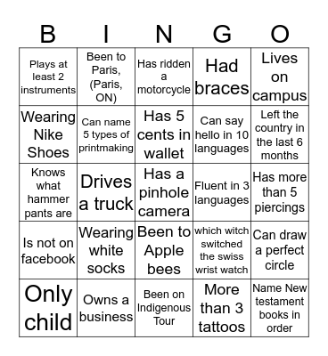 Desirees' birthday Bingo Card