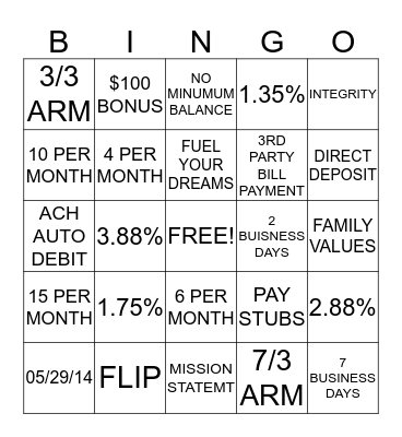 Connexus Bingo Card