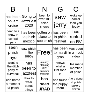 JAMILY BINGO Card