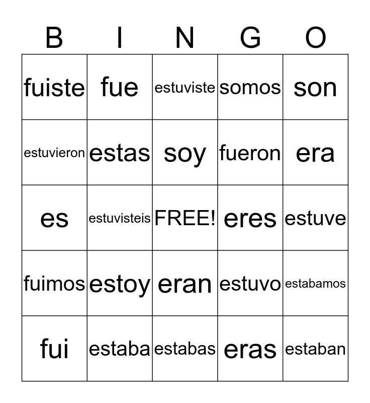 ser-y-estar-conjugations-bingo-card