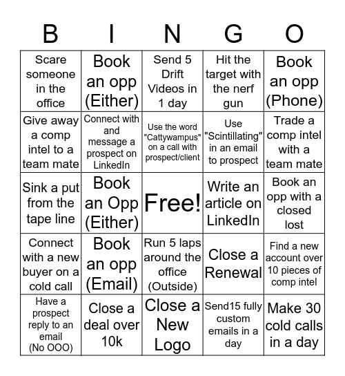 Lightning Bingo Card