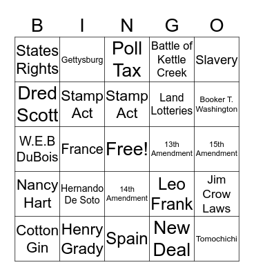 Bingo Studies  Bingo Card