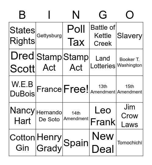 Bingo Studies  Bingo Card