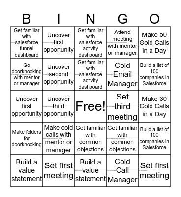 New Hire Activity Bingo (First Two Weeks) Bingo Card