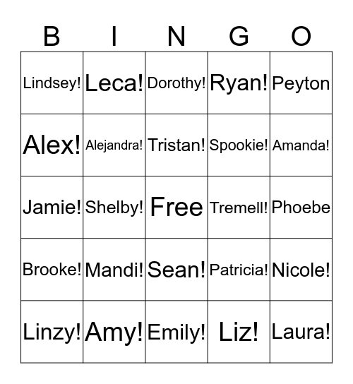 Bingo! Bango! Bingo Card