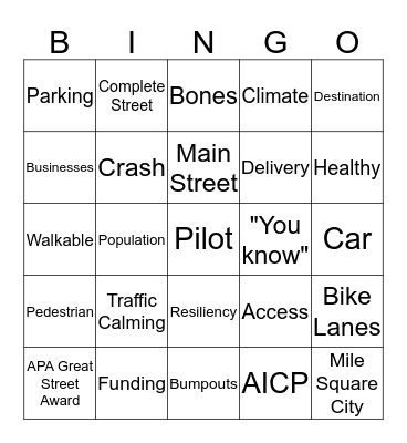 Speaker Series Bingo 3 Bingo Card