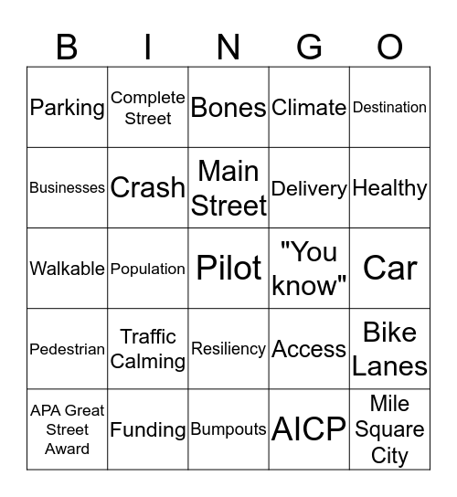 Speaker Series Bingo 3 Bingo Card