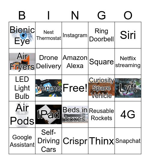 Blast From the Past Bingo Card