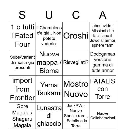 Road Map e Minchiate Bingo Card