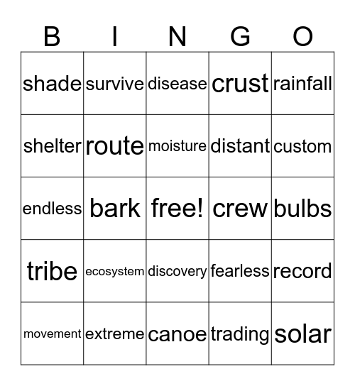Review 1-7 Bingo Card
