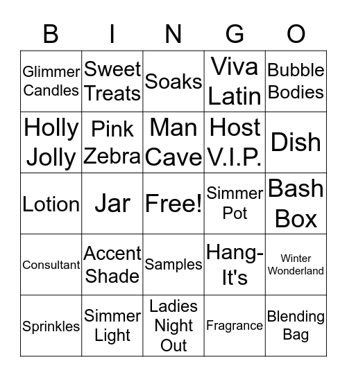 PINK ZEBRA  Bingo Card
