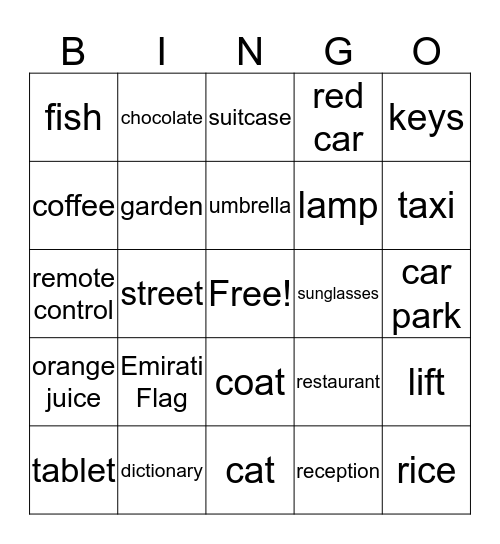 English File Beginner - Vocabulary Bingo Card
