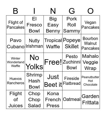 TP Bingo Card