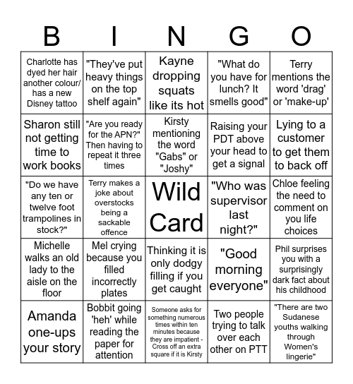 Sequence Bingo Card