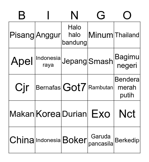 CESI Bingo Card