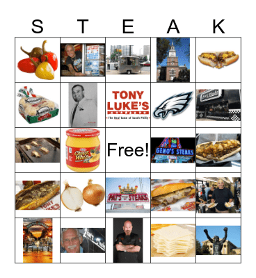 Philly Cheesesteaks Bingo Card