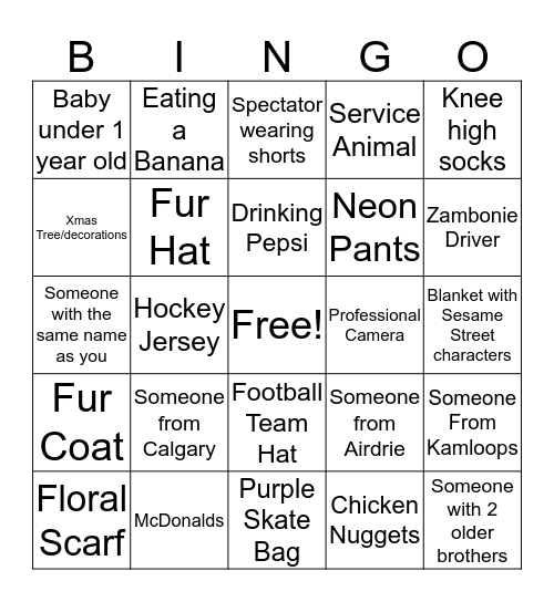 Aldergrove Bingo Card