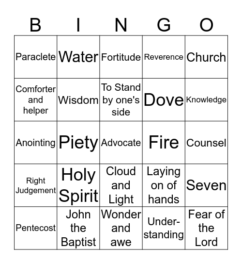 THE HOLY SPIRIT Bingo Card