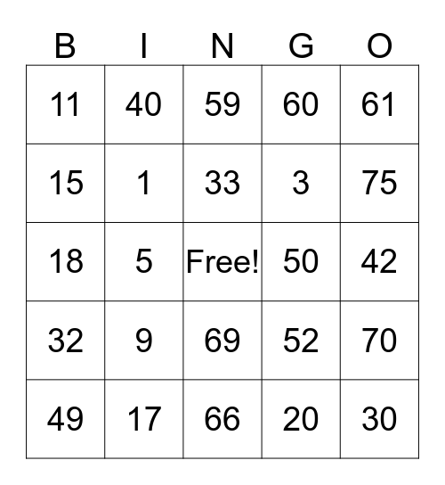 Bingo de Lisa M. Bingo Card