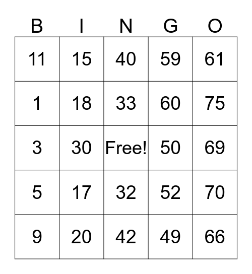 Bingo de Lisa M. Bingo Card