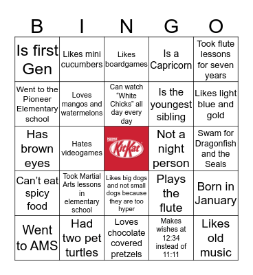 Katherine Trivia BINGO! Bingo Card