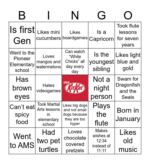 Katherine Trivia BINGO! Bingo Card