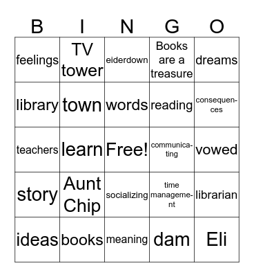 Aunt Chip and the Great Triple Creek Dam Affair Bingo Card