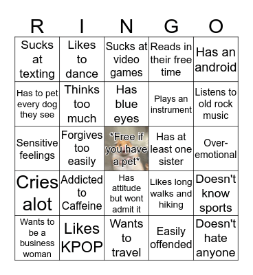 Remy's Bingo Card