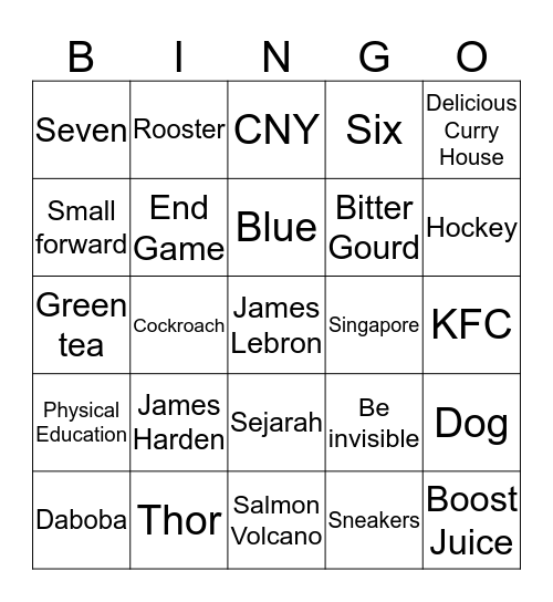 Brayden Trivia Bingo Card