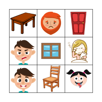 Emotions & Furniture Bingo Card