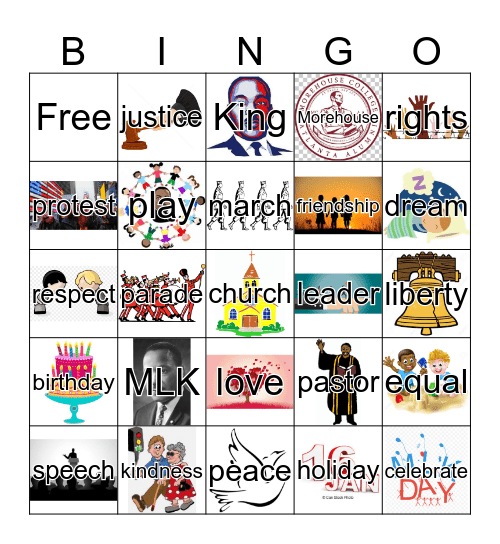 Martin Luther King Jr.  Bingo Card