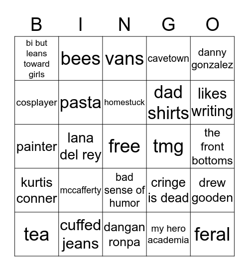 ellie bingo Card