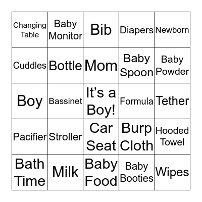 BABY BINGO Card