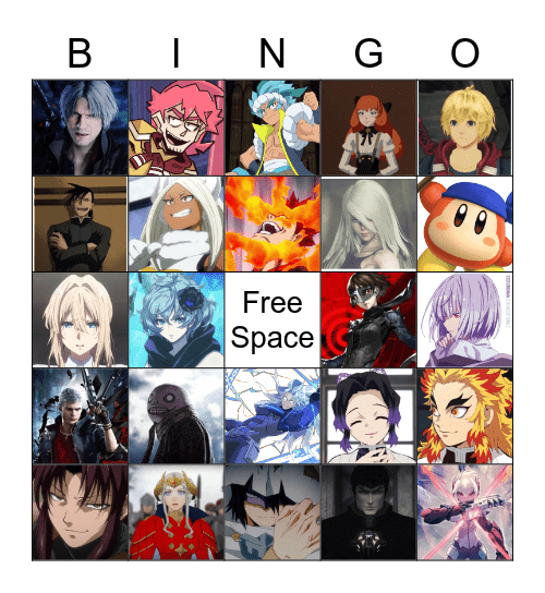 Favorite Character Bingo Card