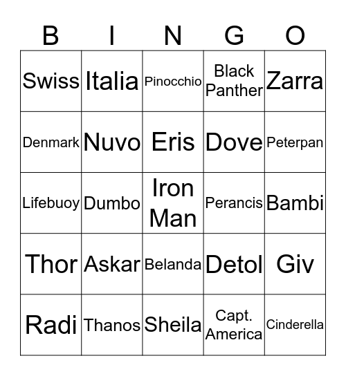 NADIN CANTIQUE. Bingo Card