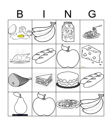 FOOD Bingo Card