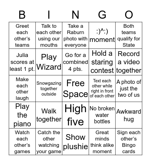 Palatine: Take Two Bingo Card