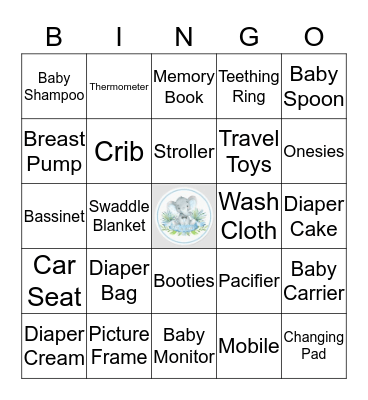 Shyundreia Baby Shower Bingo Card