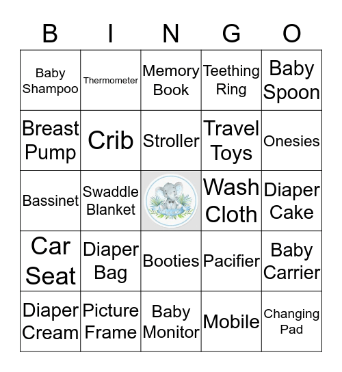 Shyundreia Baby Shower Bingo Card