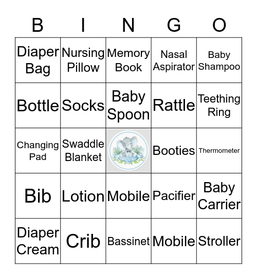 Shyundreia Baby Shower Bingo Card