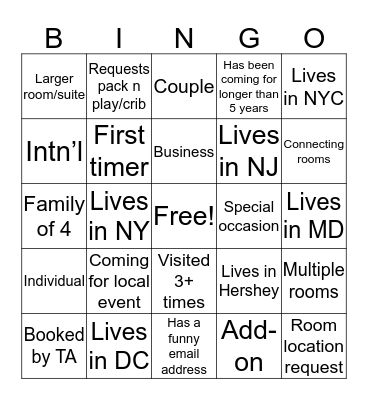 Customer Service Week Bingo Card