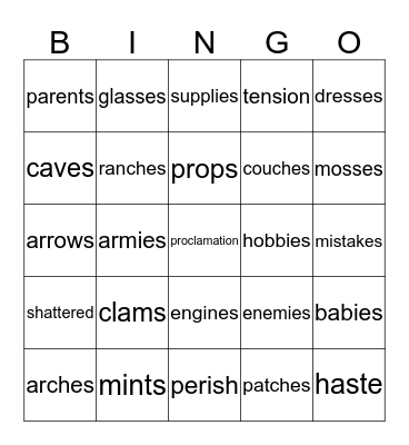 Unit 3 Week 4 Bingo Card