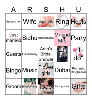 Arsh is Getting Married Bingo Card