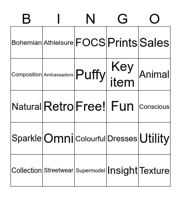 Kick Off Spring 2020 Bingo Card