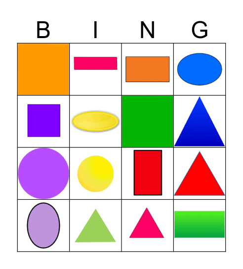 Shapes! Bingo Card